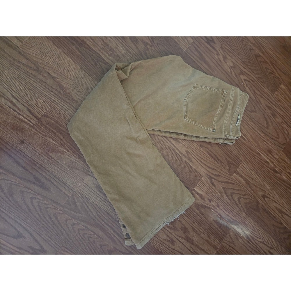 Pilcro and the Letterpress Tan Corduroy Flare‎ Pants Button Ankle Khaki Size 30
